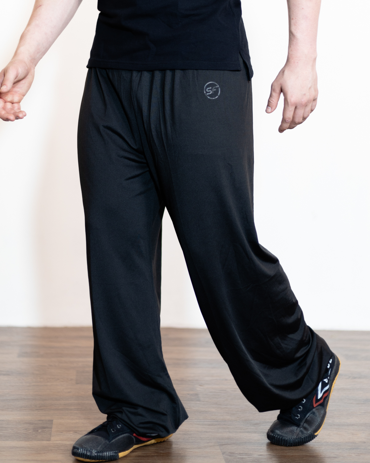 Black Loose Lantern Trousers Front