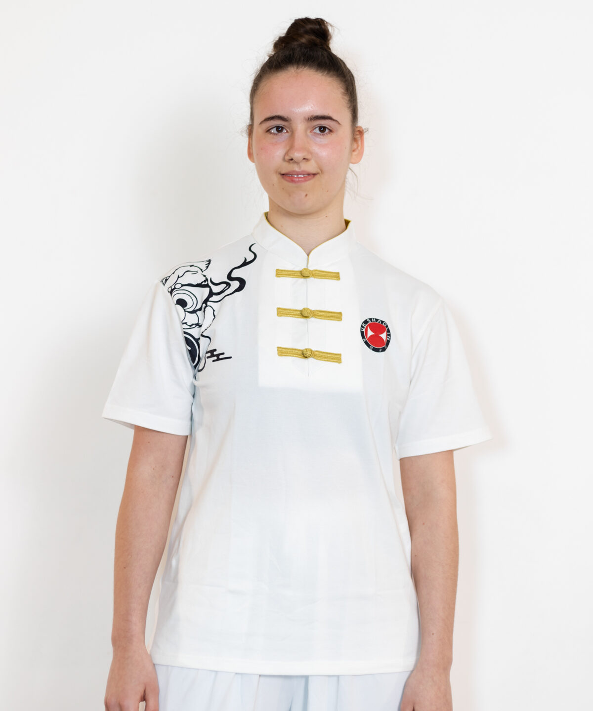 Traditional Chinese Dragon Top White Front
