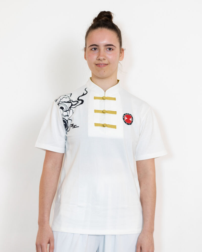 Traditional Chinese Dragon Top White Front