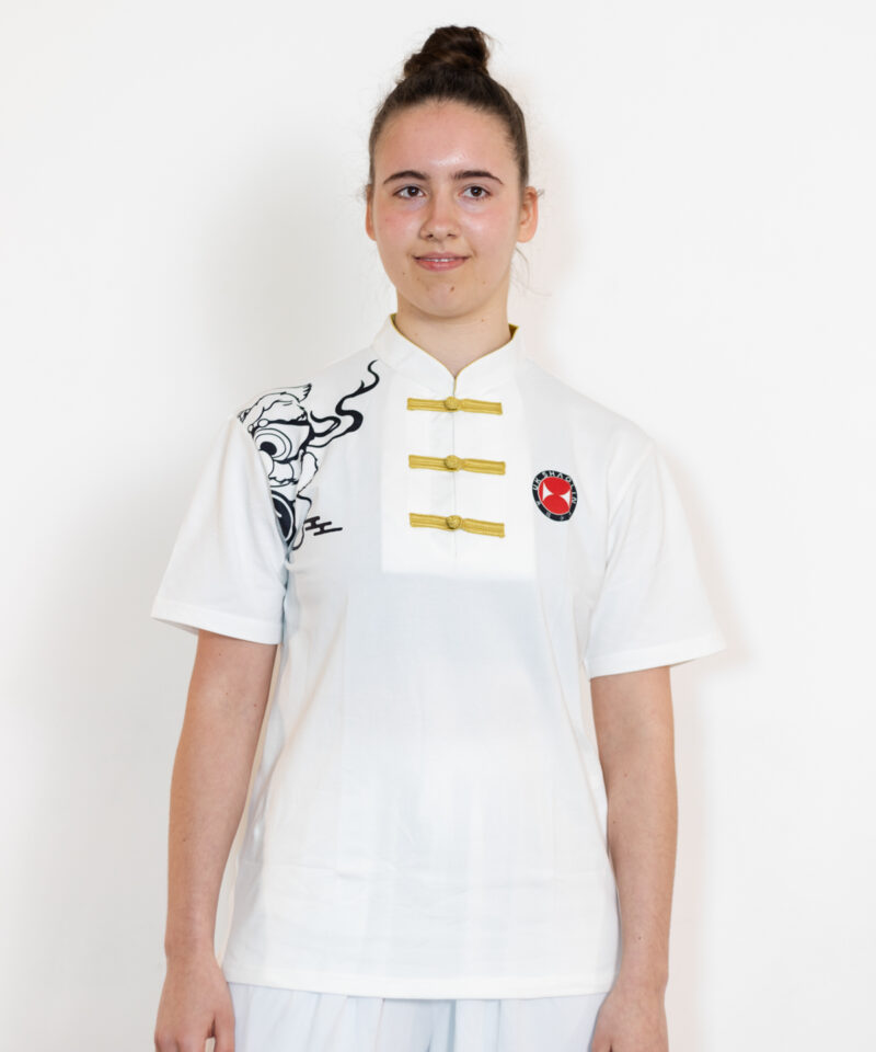 Traditional Chinese Dragon Top White Front